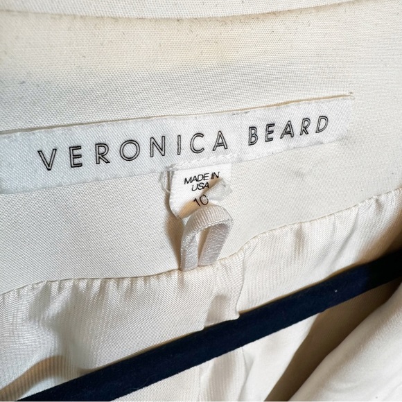 Veronica Beard Womens Ivory Suit Coat Blazer Classic Style Preppy Jacket Size 10 - Picture 3 of 11